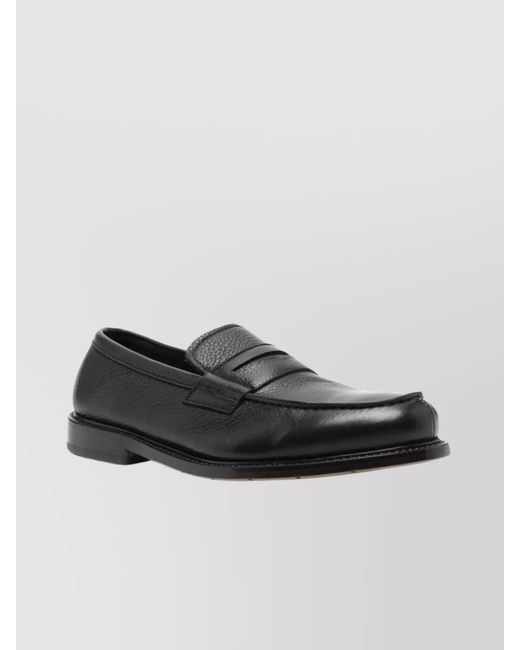 Premiata Black Leather Penny Loafers for men