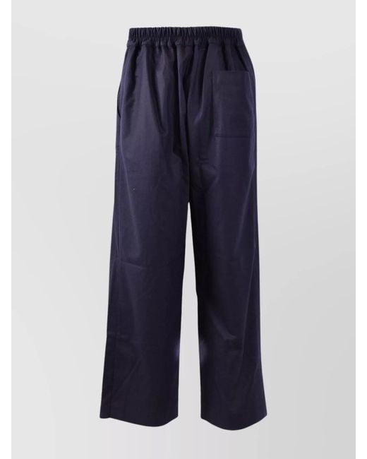 Laneus Blue Cashmere Wide-Leg Trousers for men