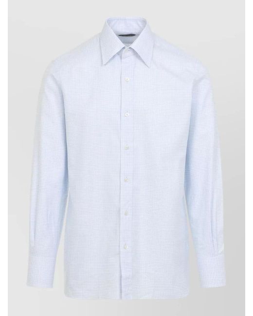 Tom Ford White Checked Cotton Shirt for men