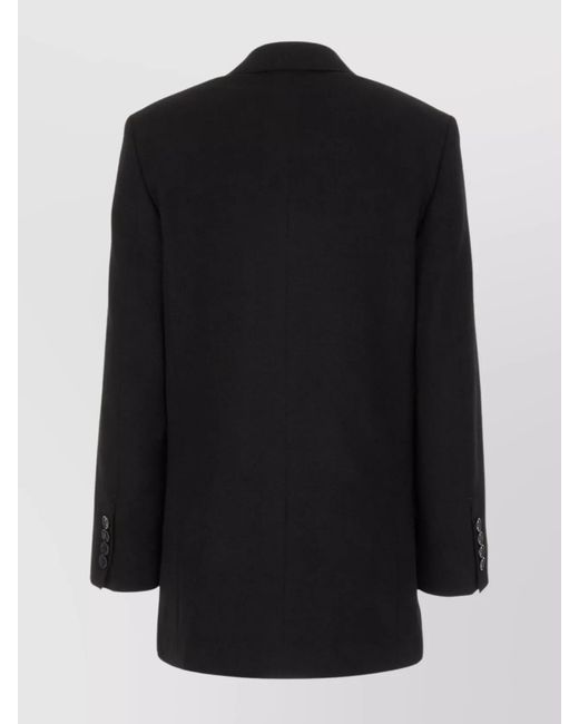 AMI Black Virgin Wool Single-Breasted Blazer