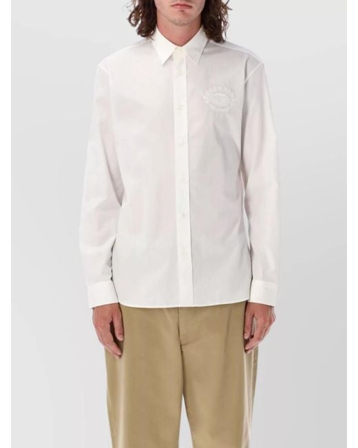 Burberry White Cotton Shirt for men