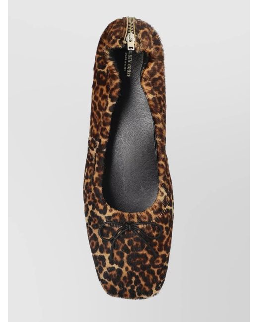 Golden Goose Deluxe Brand Red Leopard-Print Leather Ballerina Shoes