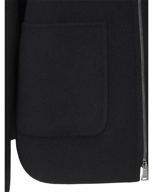 Fendi Black Long Sleeve Blouson Featuring Dual Pockets
