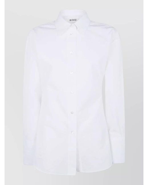 Rohe White Tailored Poplin Shirt Long Sleeve Collar