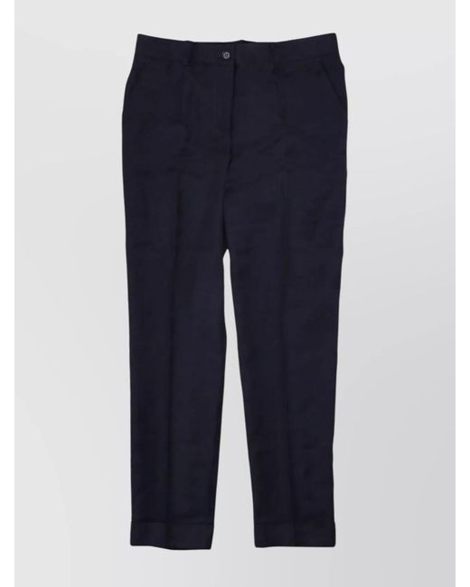 P.A.R.O.S.H. Blue Straight-Leg Trousers