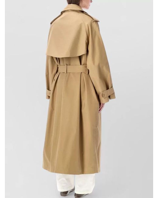 Frankie Shop Natural Riva Cotton Trench Coat Belted Design