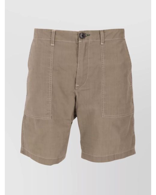 Paul Smith Natural Cotton Cargo Shorts for men