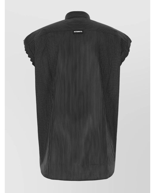 Vetements Black Ribbed Poplin Shirt for men