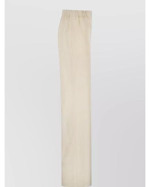 Max Mara White Virgin Wool Straight-Leg Trousers