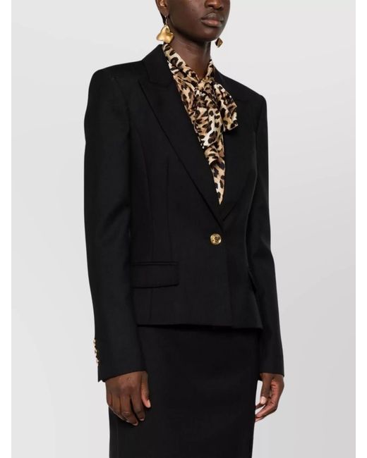 Moschino Black Wool Single-Breasted Blazer