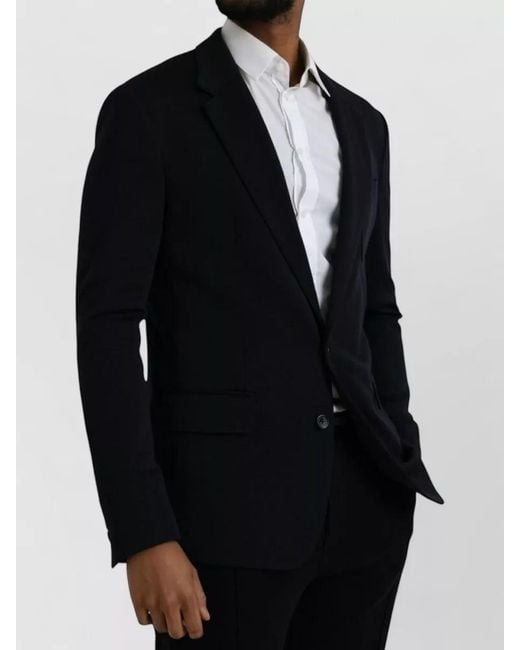 Dolce & Gabbana Blue Wool Single Breasted Blazer Jacket for men