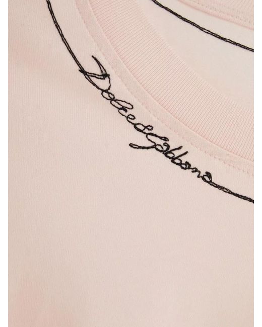 Dolce & Gabbana Natural Cotton Crew Neck Short Sleeve T Shirt for men