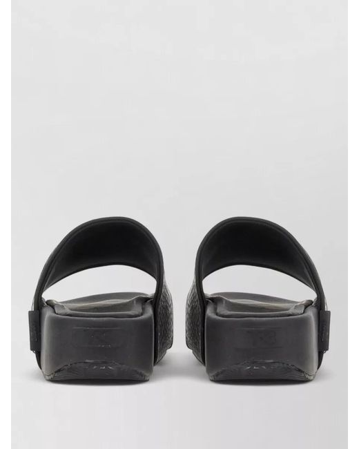 Y-3 Gray Grained Slide Sandals