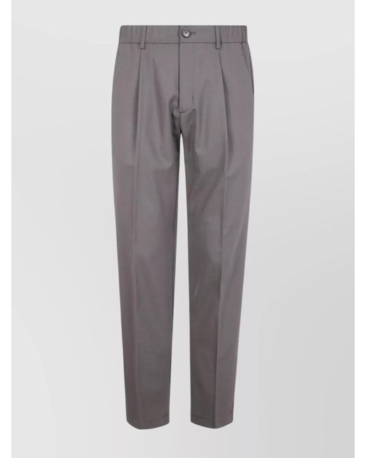 Herno Gray Virgin Wool Regular-Fit Trousers for men