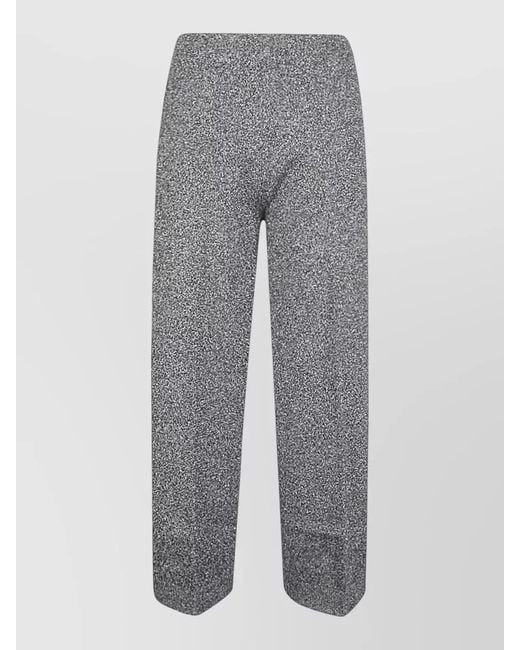 Circus Hotel Gray Viscose Trousers Elastic Waistband Wide Leg