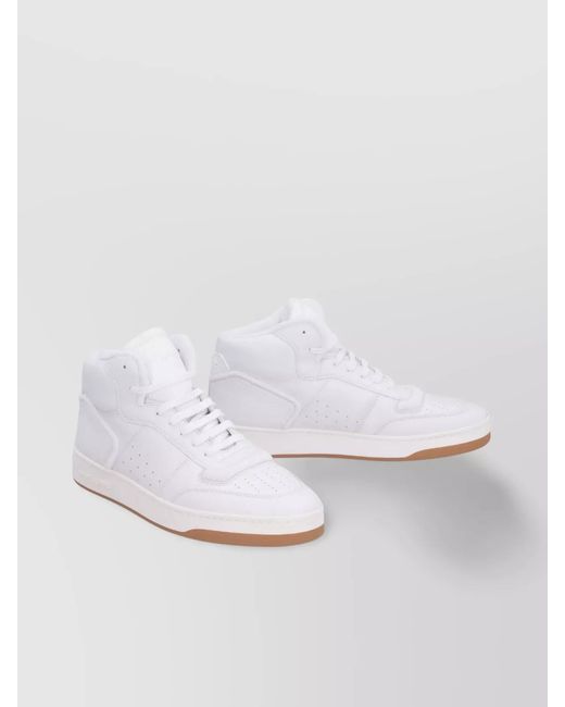 Saint Laurent White Mid-Top Sneaker for men