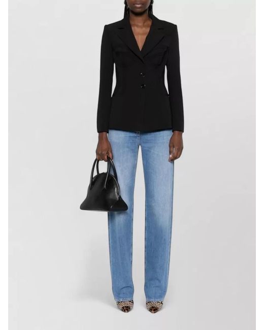 Elisabetta Franchi Blue Denim Wide-Leg Trousers
