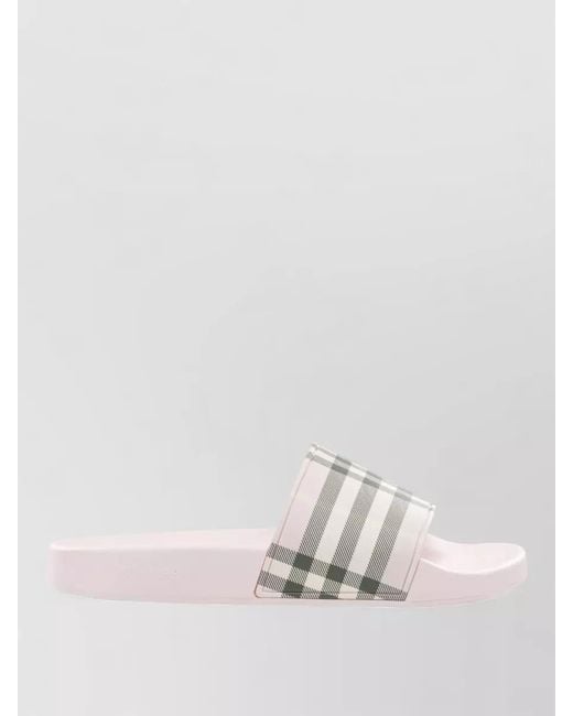 Burberry Pink Check Slides
