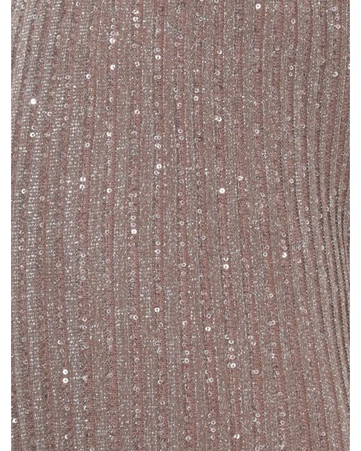 D.exterior Gray Straight Pants Lurex Sequins Pleated Wide Leg