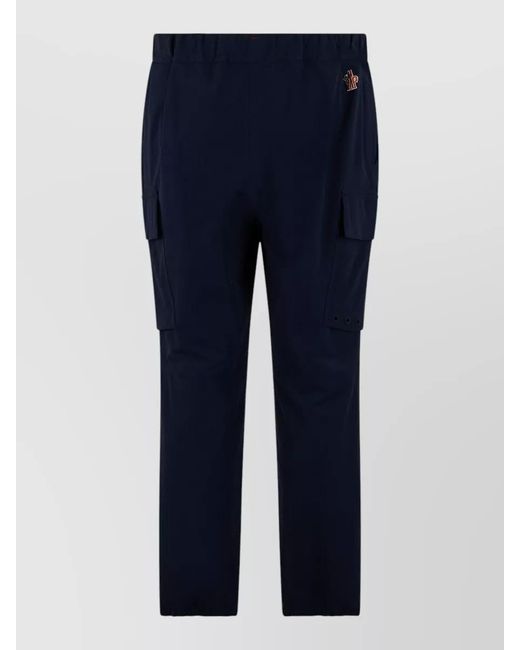Moncler Blue Technical Slim Cargo Trousers Adjustable Waist for men