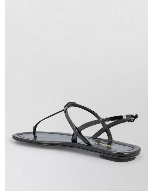 Prada Metallic Thong Sandals