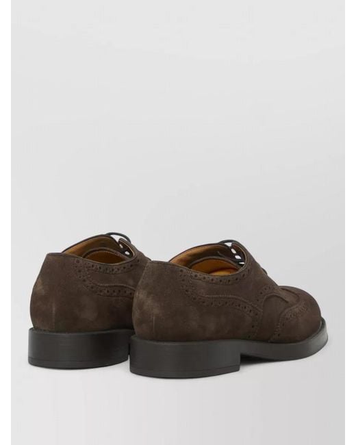 Tod's Brown Suede Lace Up Brogues Leather Sole for men