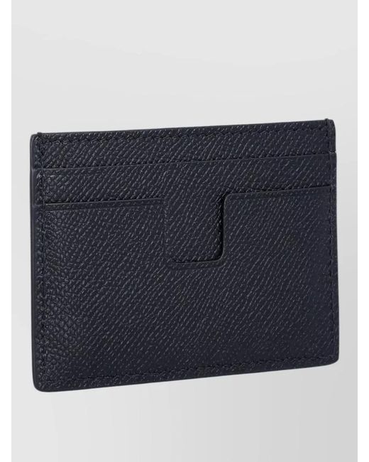 Tom Ford Blue Grain Leather Cardholder for men