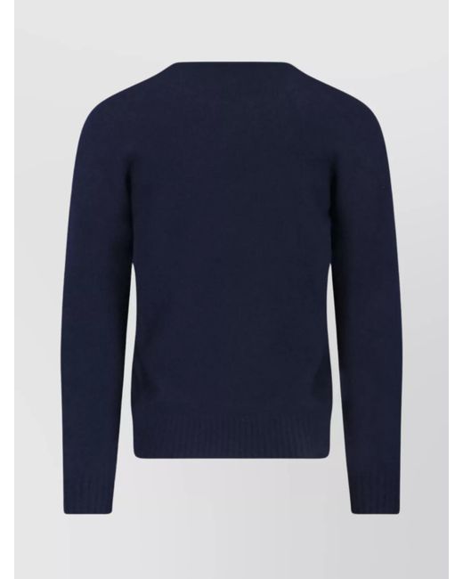 Drumohr Blue Cashmere Crewneck Jumper for men