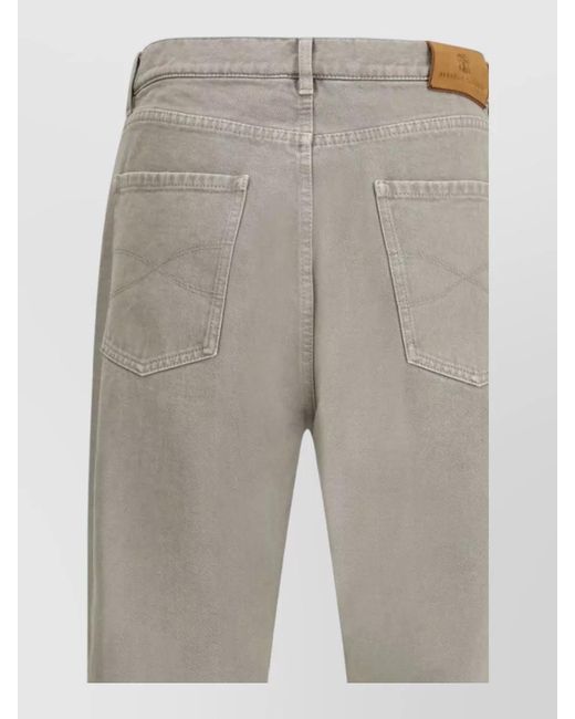 Brunello Cucinelli Gray Denim High-Rise Straight-Leg Jeans for men