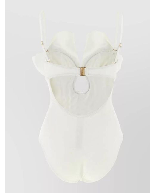 Zimmermann White Solstice Cut Out One Piece Swimsuit Ring