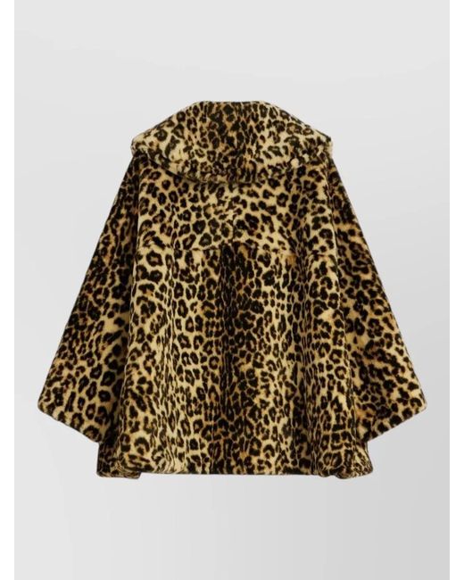 Givenchy Metallic Leopard Print Camel Hair Faux Fur Jacket