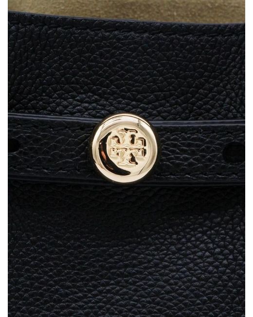 Tory Burch Black Romy Mini Leather Bucket Bag