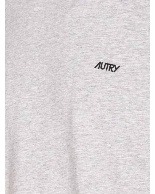 Autry White Cotton Logo-Print T-Shirt for men