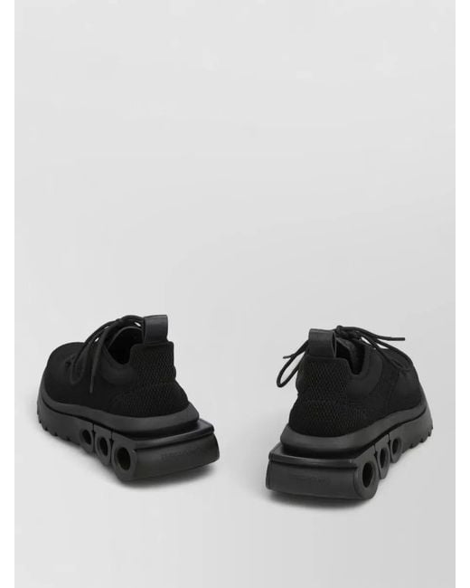 Ferragamo Black Nima Lace Up Running Sneakers