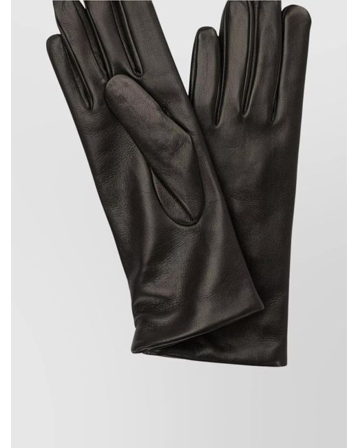 Restelli Restelli Premium Long Leather Five-Finger Gloves in Black | Lyst UK