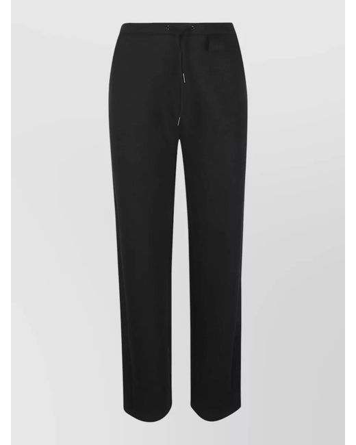 IRO Black Lounge Trousers Elastic Waist Straight Leg