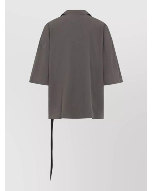 Rick Owens Gray Cotton Short-Sleeve Shirt for men