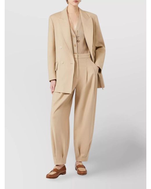 Max Mara Natural Cotton Double-Breasted Blazer