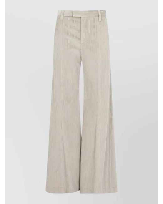 Brunello Cucinelli White High Waist Tailored Wide Leg Corduroy Trousers