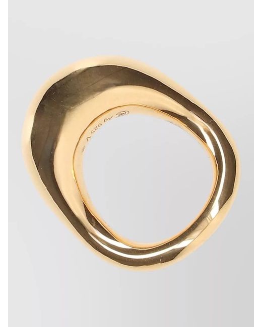 Charlotte Chesnais Metallic Polished Wide Band Sculptural Ring Design