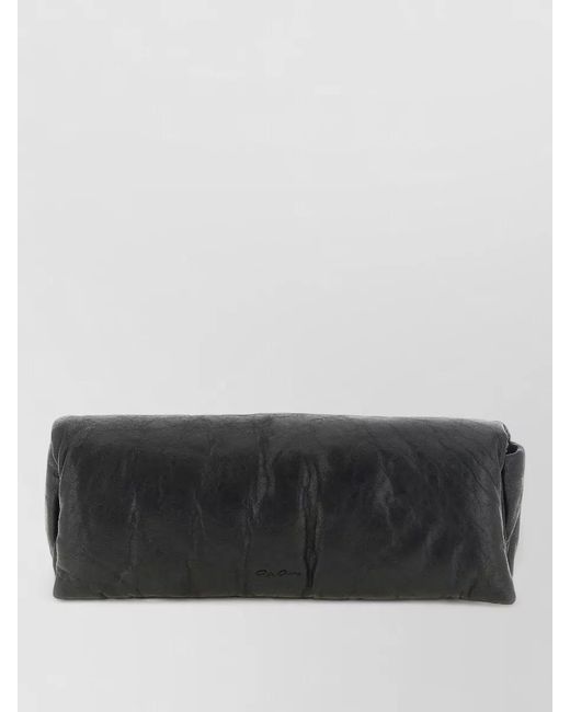 Rick Owens Gray Leather Clutch Bag