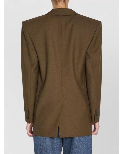 Saint Laurent Green Wool Single-Breasted Blazer