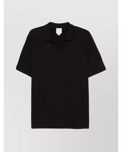 Calvin Klein Black Cuban Collar Polo Shirt for men