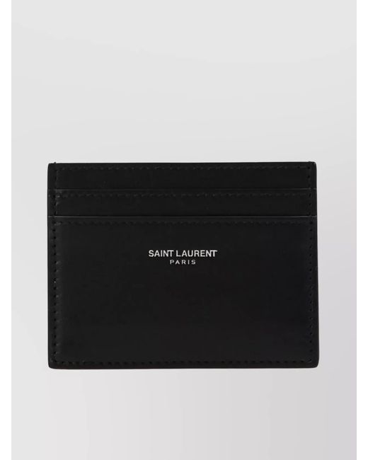 Saint Laurent Black Leather Card Holder for men