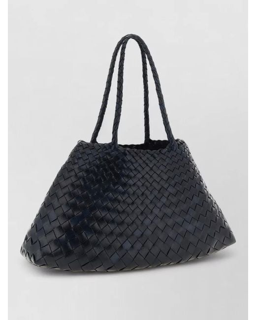 Dragon Diffusion Black Santa Croce Big Leather Tote Bag