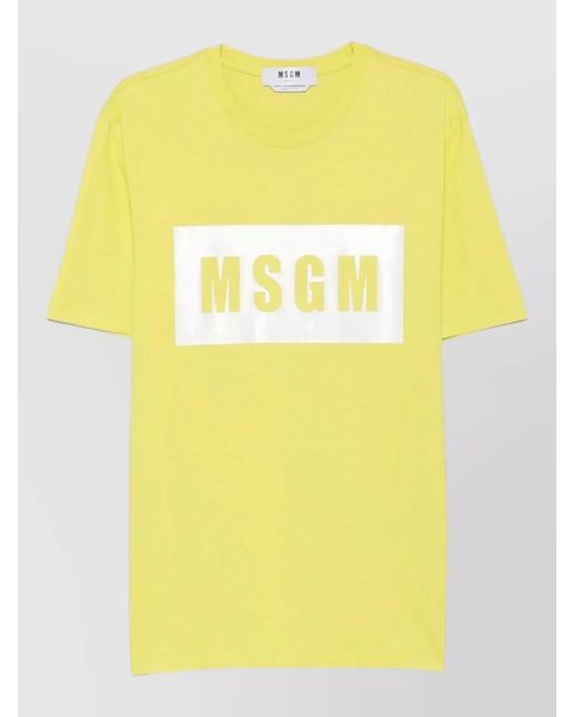 MSGM Yellow Short Sleeve T-Shirt for men