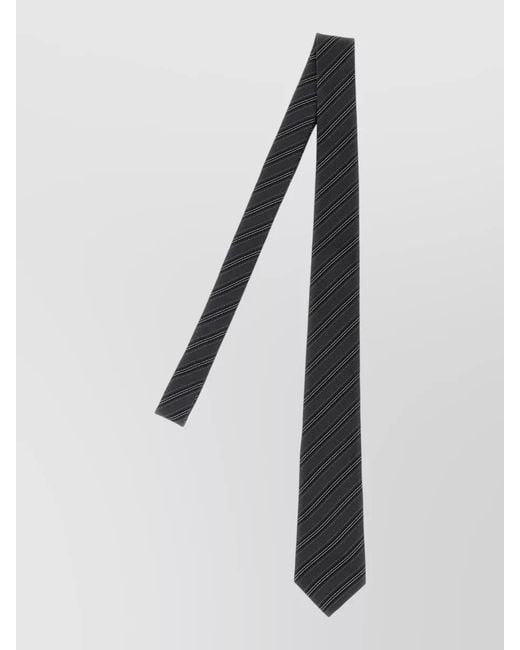 Saint Laurent Black Striped Silk Tie for men