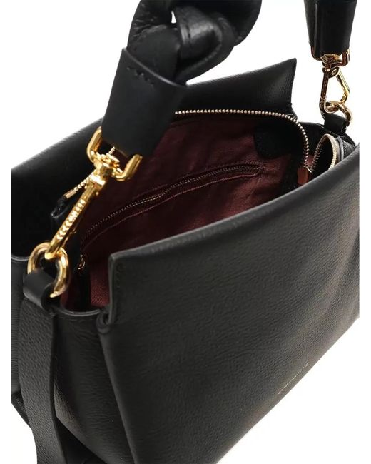 Coccinelle Black Shoulder Bag Adjustable Strap Braided Handle