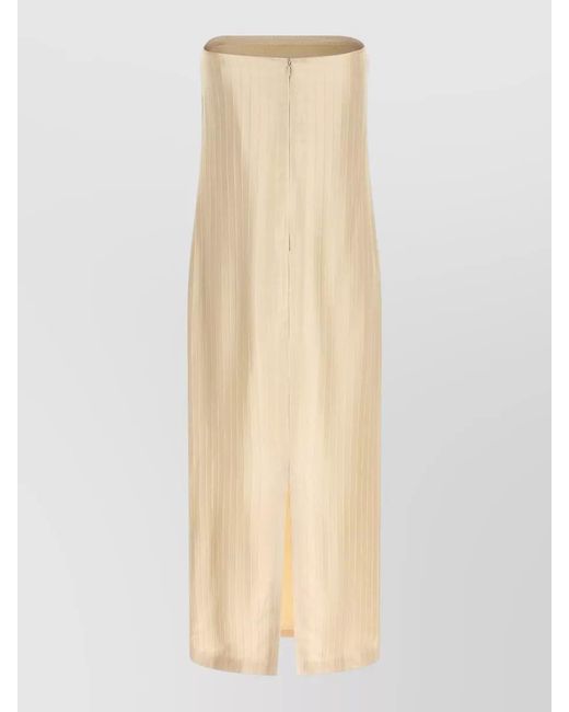 Loulou de Saison Natural Giulia Strapless Midi Skirt Fitted Slit