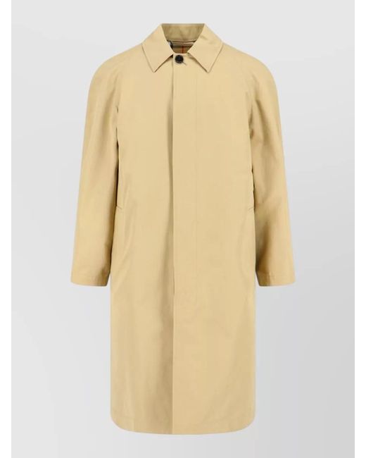 Burberry Natural Long Single Breasted Jacket Side Pockets for men